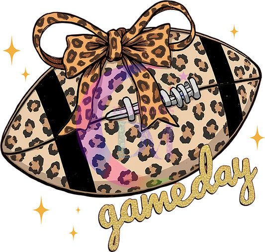 Football - leopard print bow football