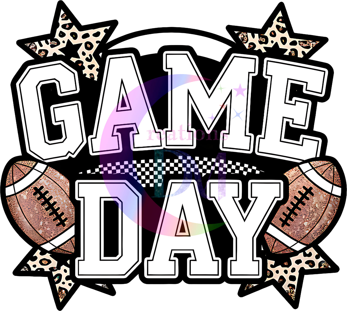 Football - game day black outline