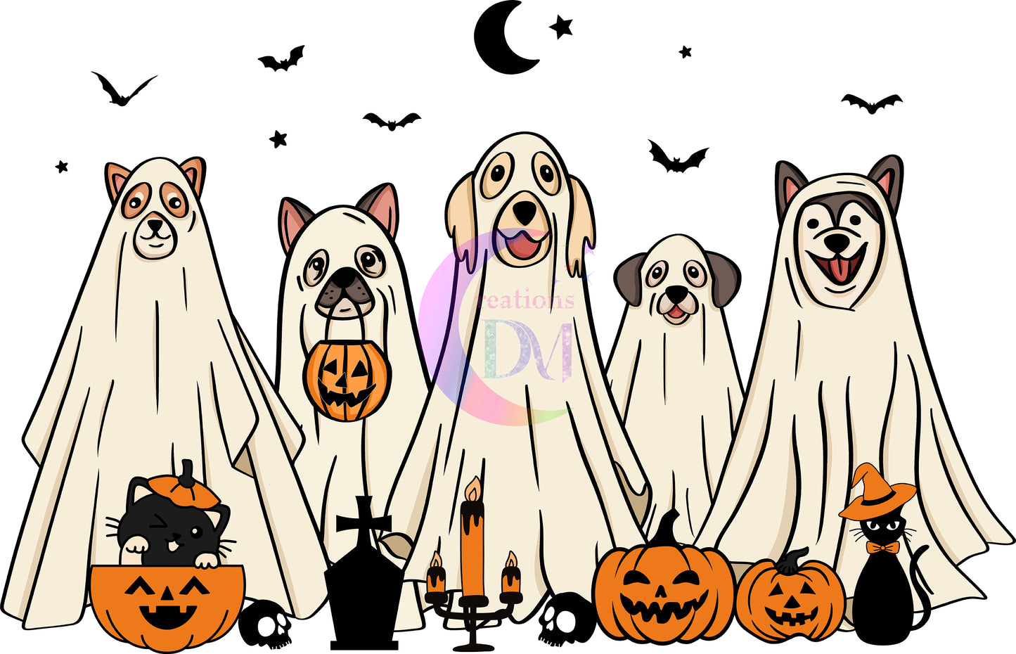 halloween DTF - ghost dogs