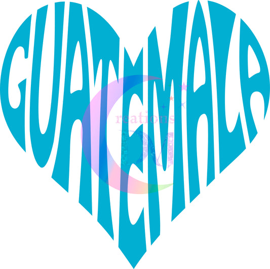 Independence Day -guatemala - heart with letters