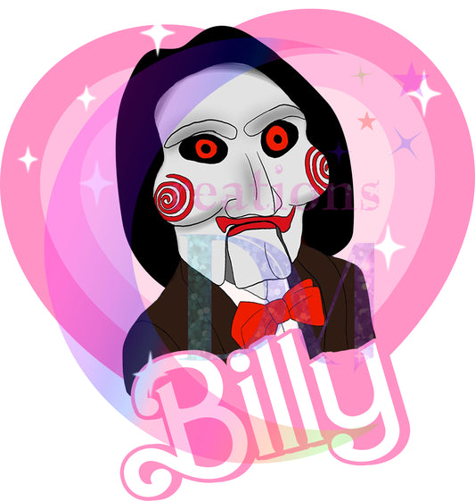 halloween DTF - pink heart  billy