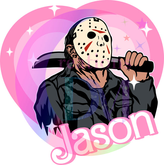 halloween DTF - pink heart Jason