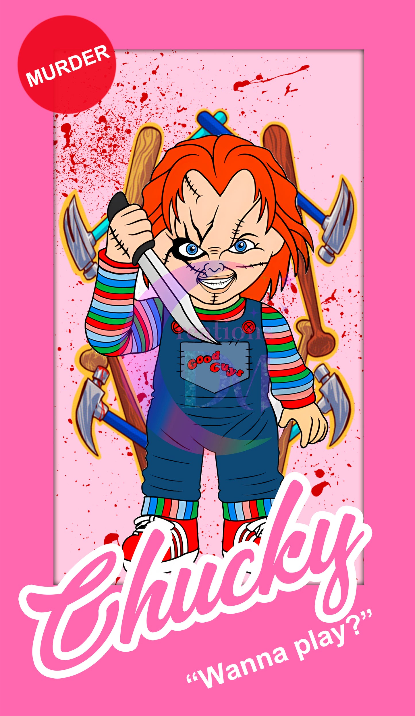 halloween DTF - chucky pink box