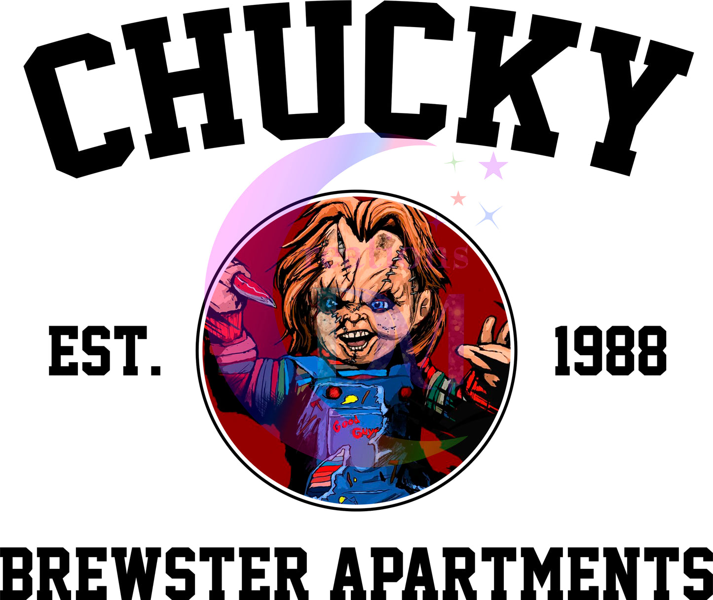 halloween DTF - chucky est.1988 Brewster apartments