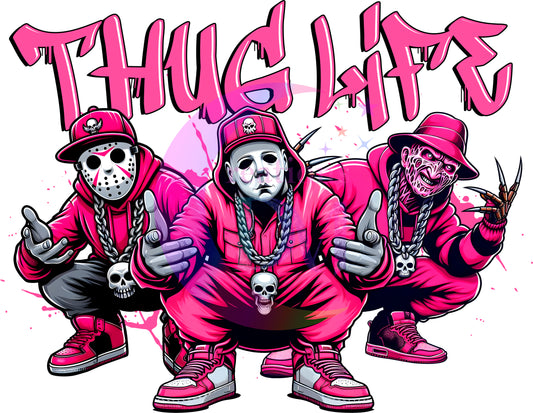 halloween DTF - thug life pink