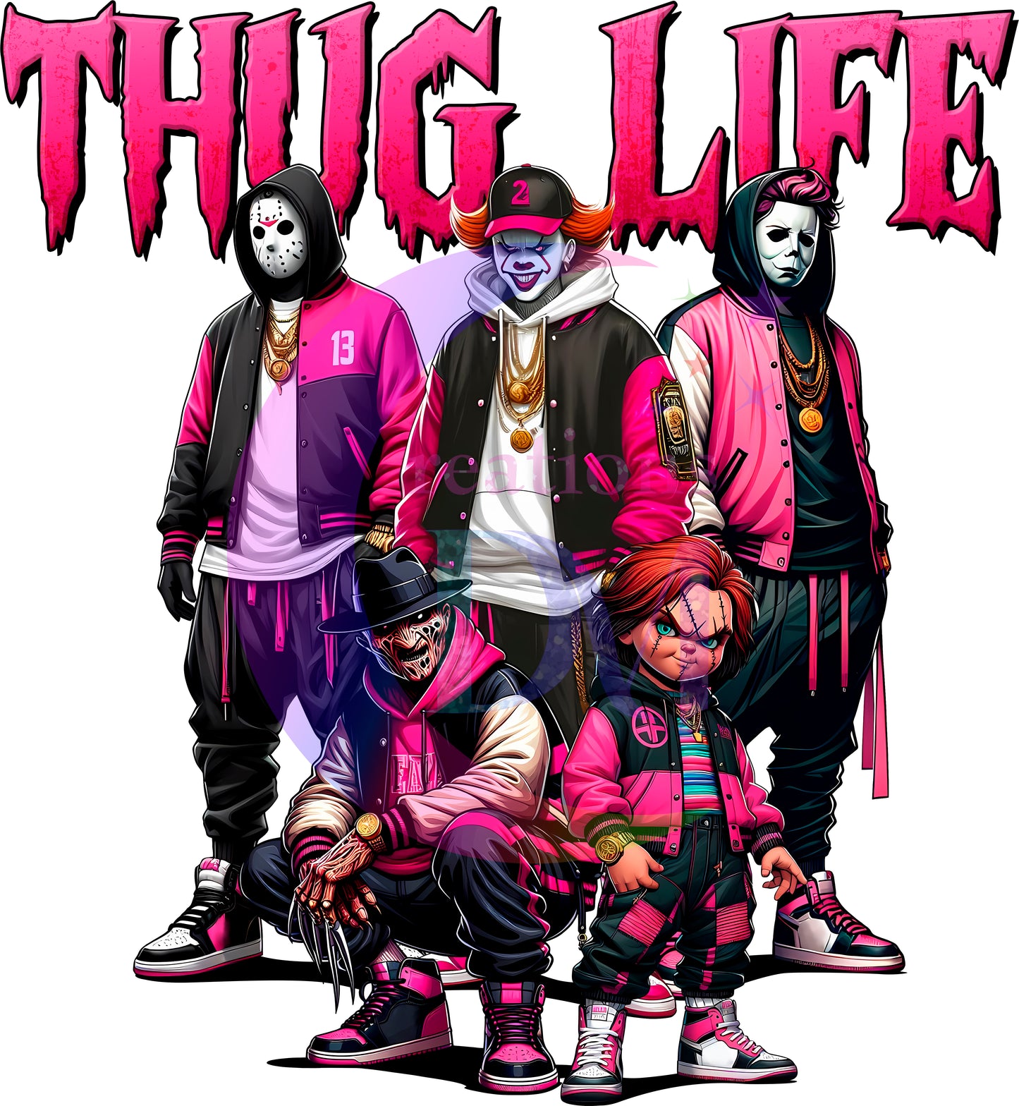 halloween DTF - friends thug life 4