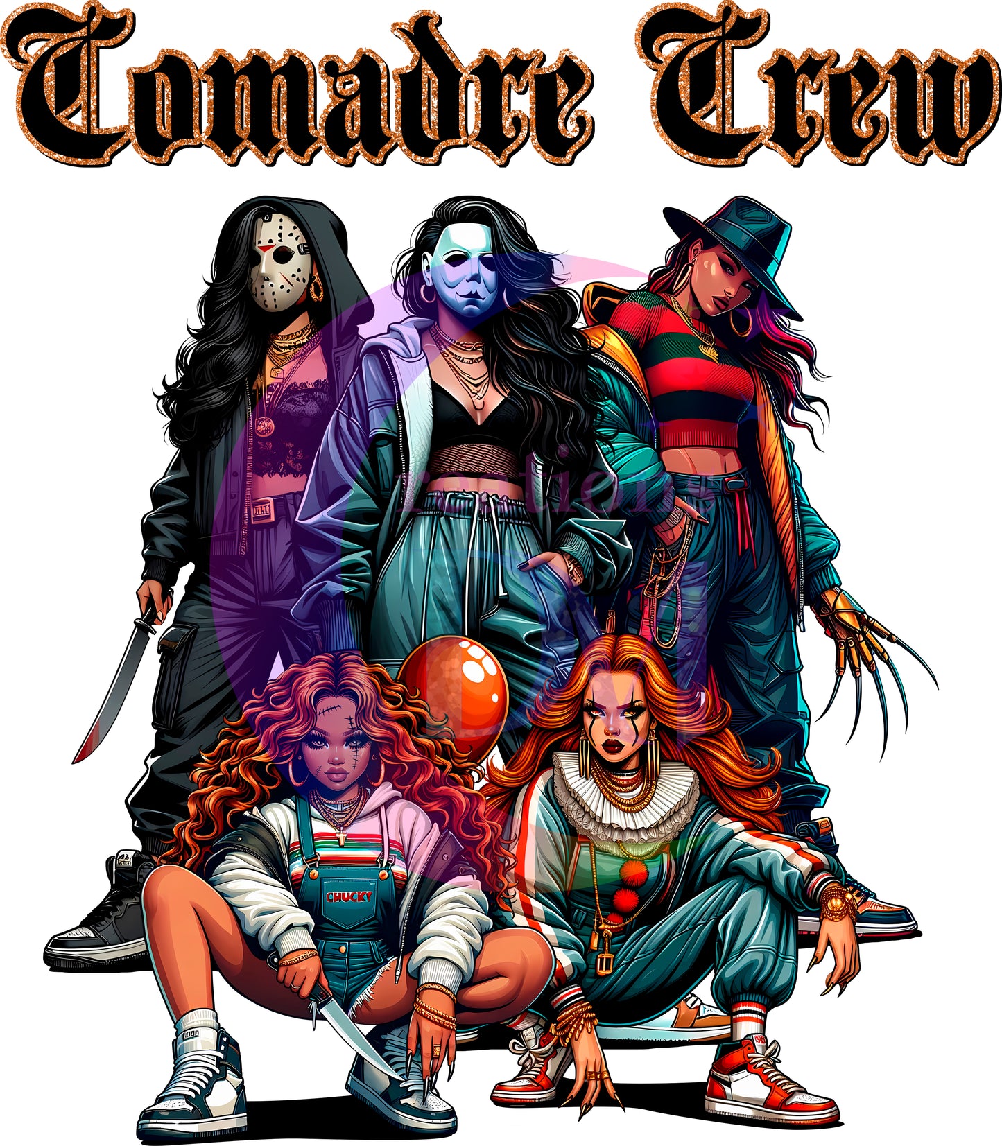 halloween DTF -comadre crew , chicano style female halloween characters