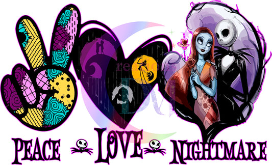 halloween DTF -nightmare before Christmas - peace-love-nightmare 1