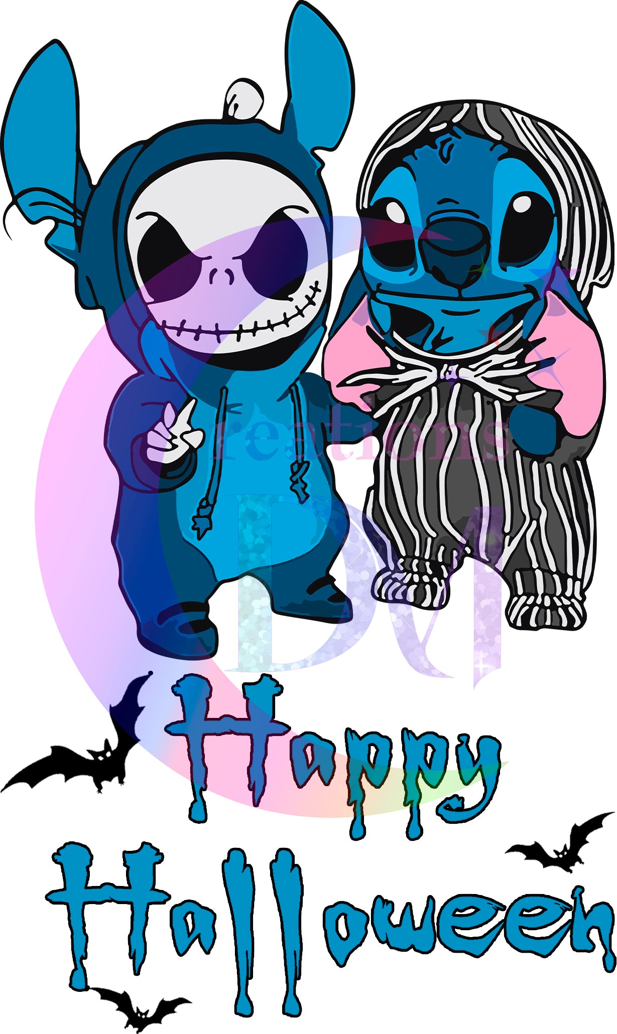 halloween DTF -nightmare before Christmas - happy halloween with stitch