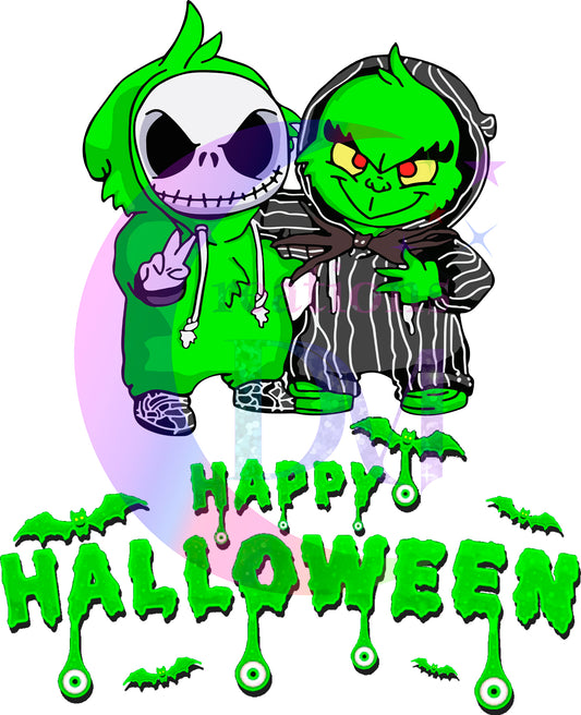 halloween DTF -nightmare before Christmas - happy halloween with grinch