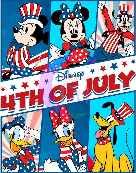 Fourth of July -  Disney Mickey and friends x6