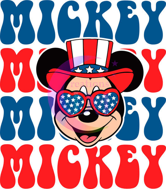 Fourth of July -  Disney Mickey Peters red and blue x4