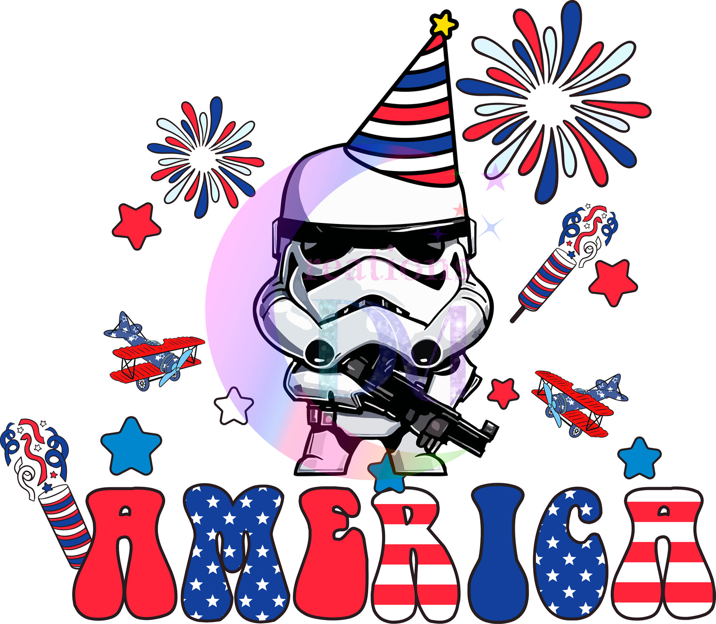 Fourth of July -  Disney baby Star Wars America letters