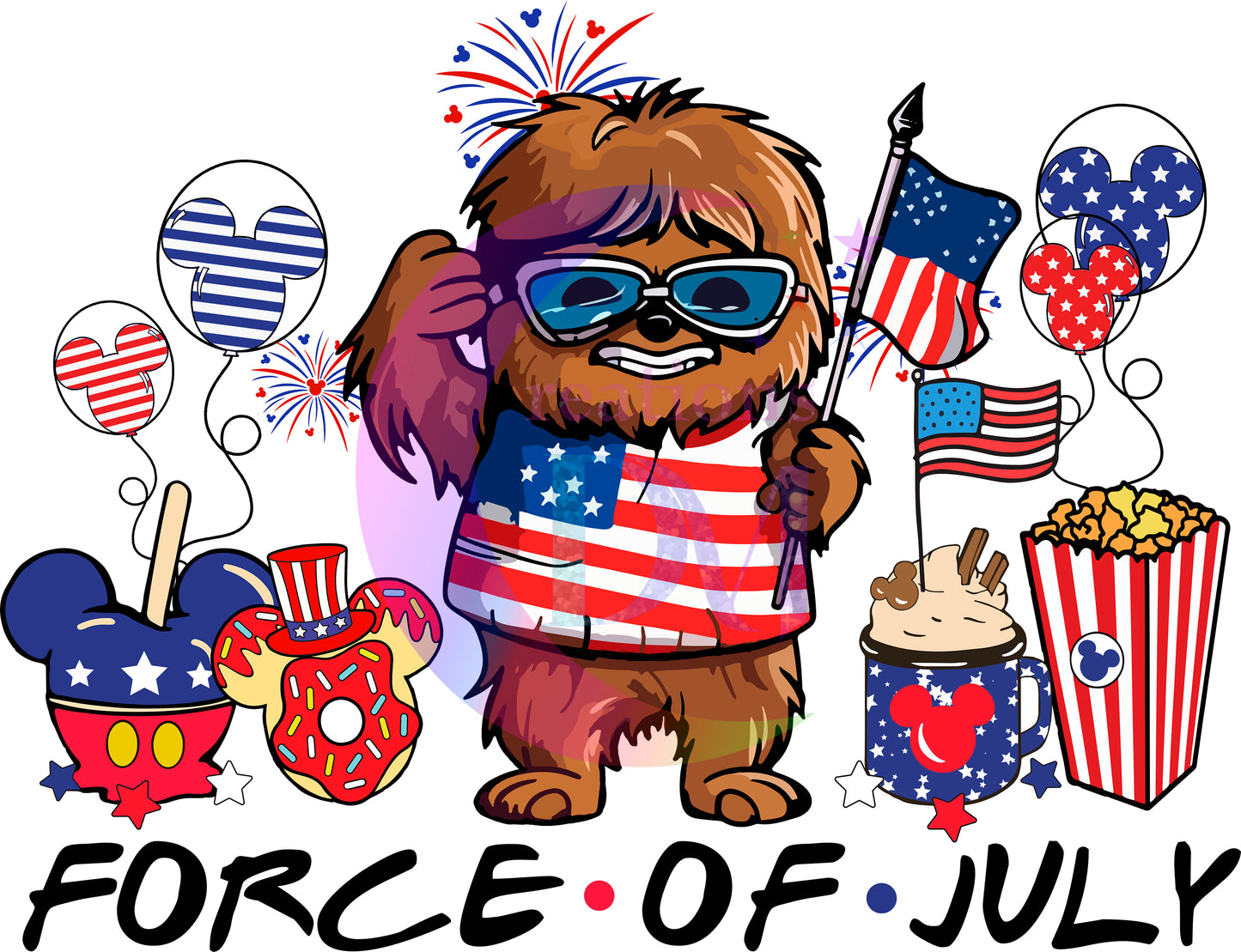 Fourth of July -  Disney Star Wars force of July baby Chewbacca