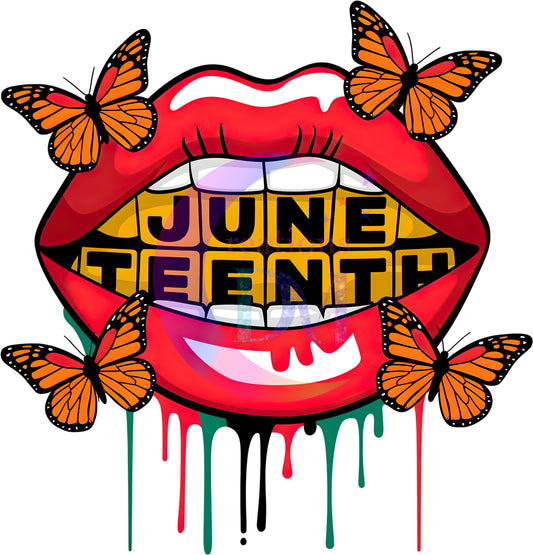 Juneteenth DTF -Juneteenth with red lips