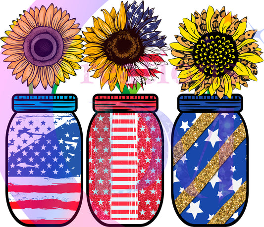 Fourth of July  - jars x3