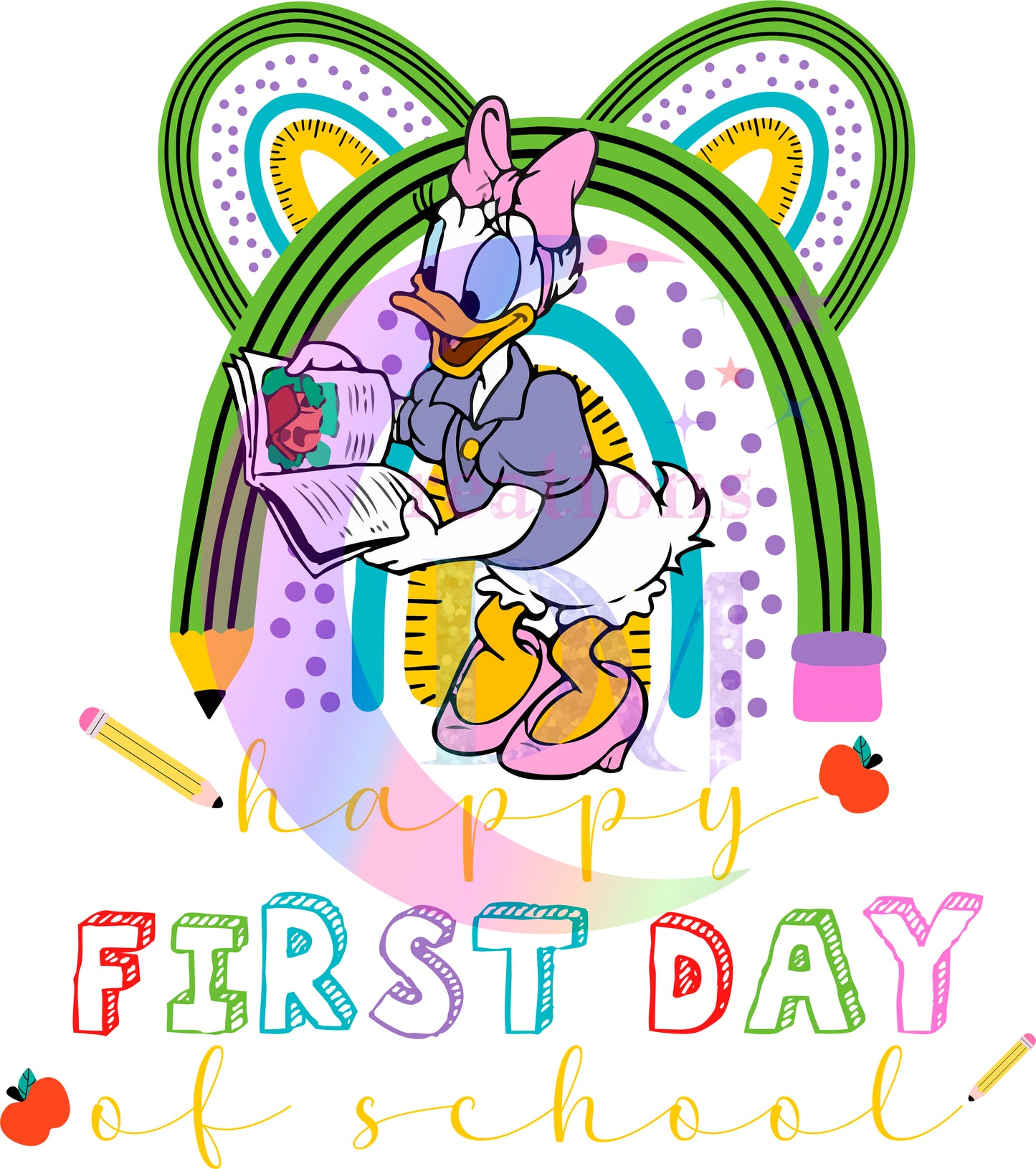 back to school DTF - happy first day of school daisy