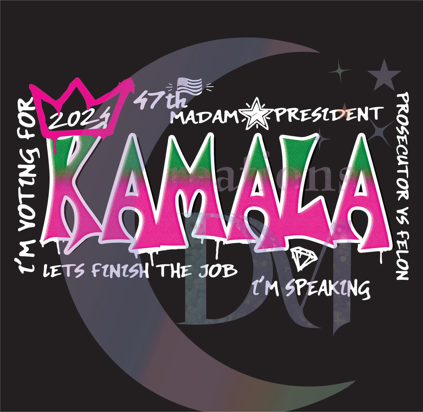 2024 Election - kamala graffiti white