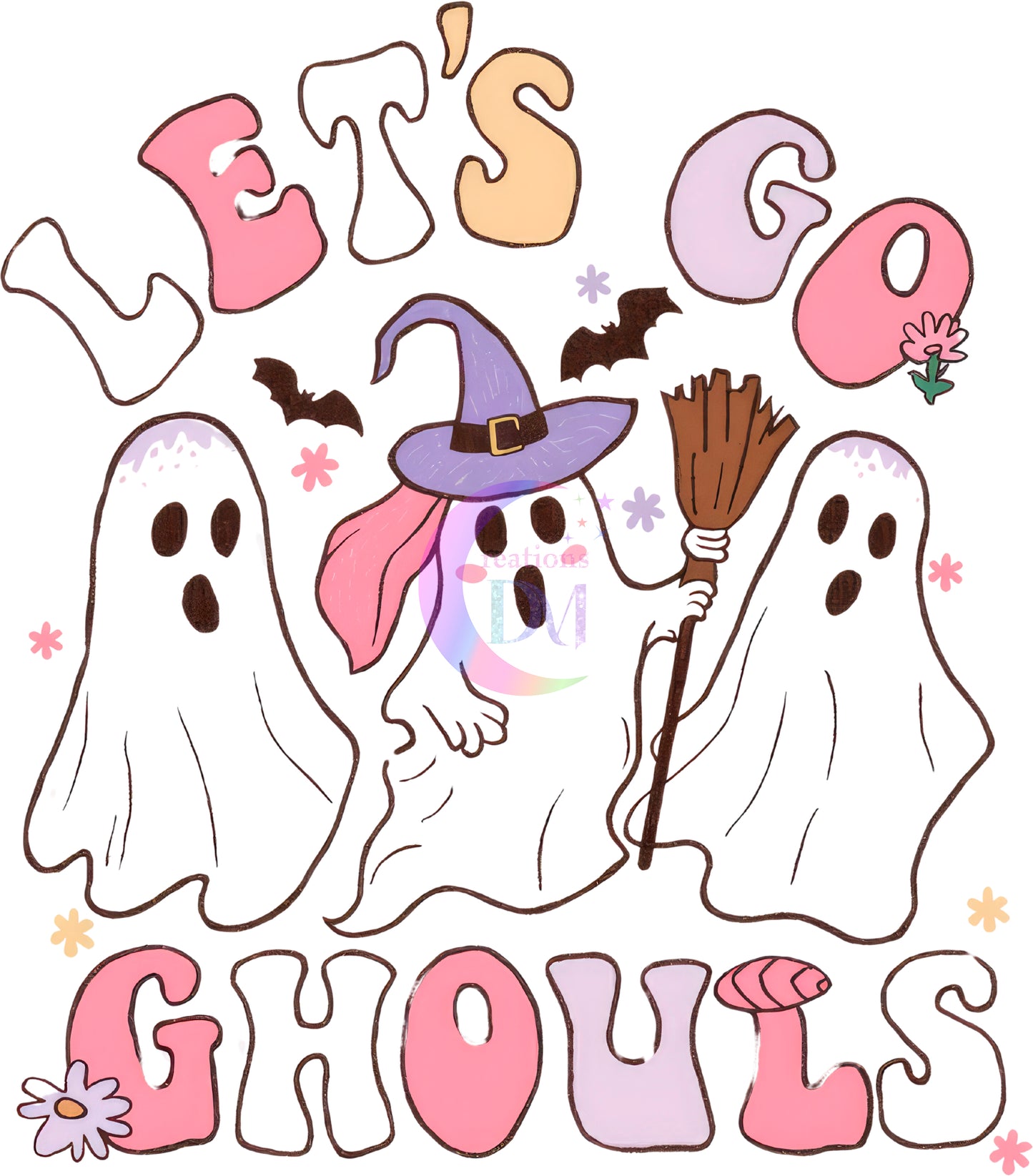 halloween DTF -  Ghost -lets go ghouls