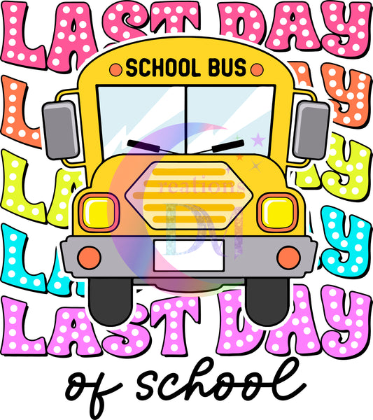 Teacher -  last day of school , school bus