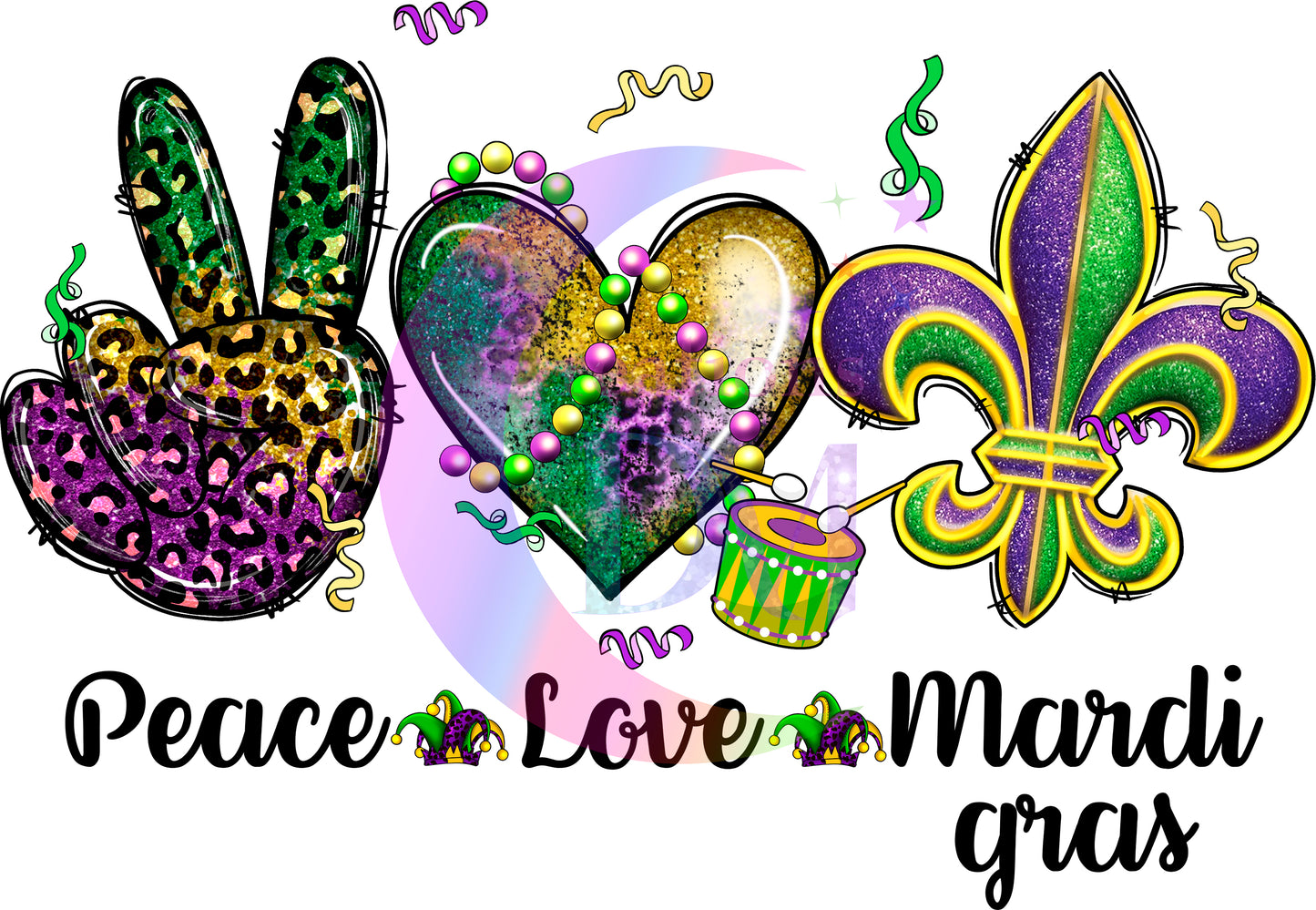 mardi gras - peace love mardi gras