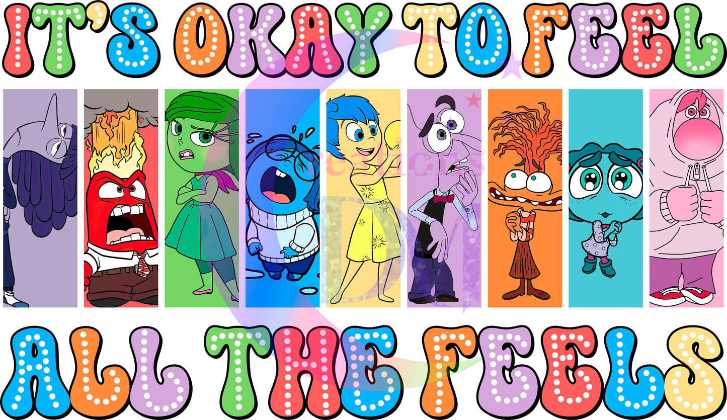 inside out DTF - its okay to feel all the feels polkadot on letters