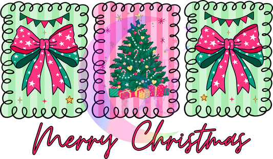 Christmas - merry christmas red -  pink bows