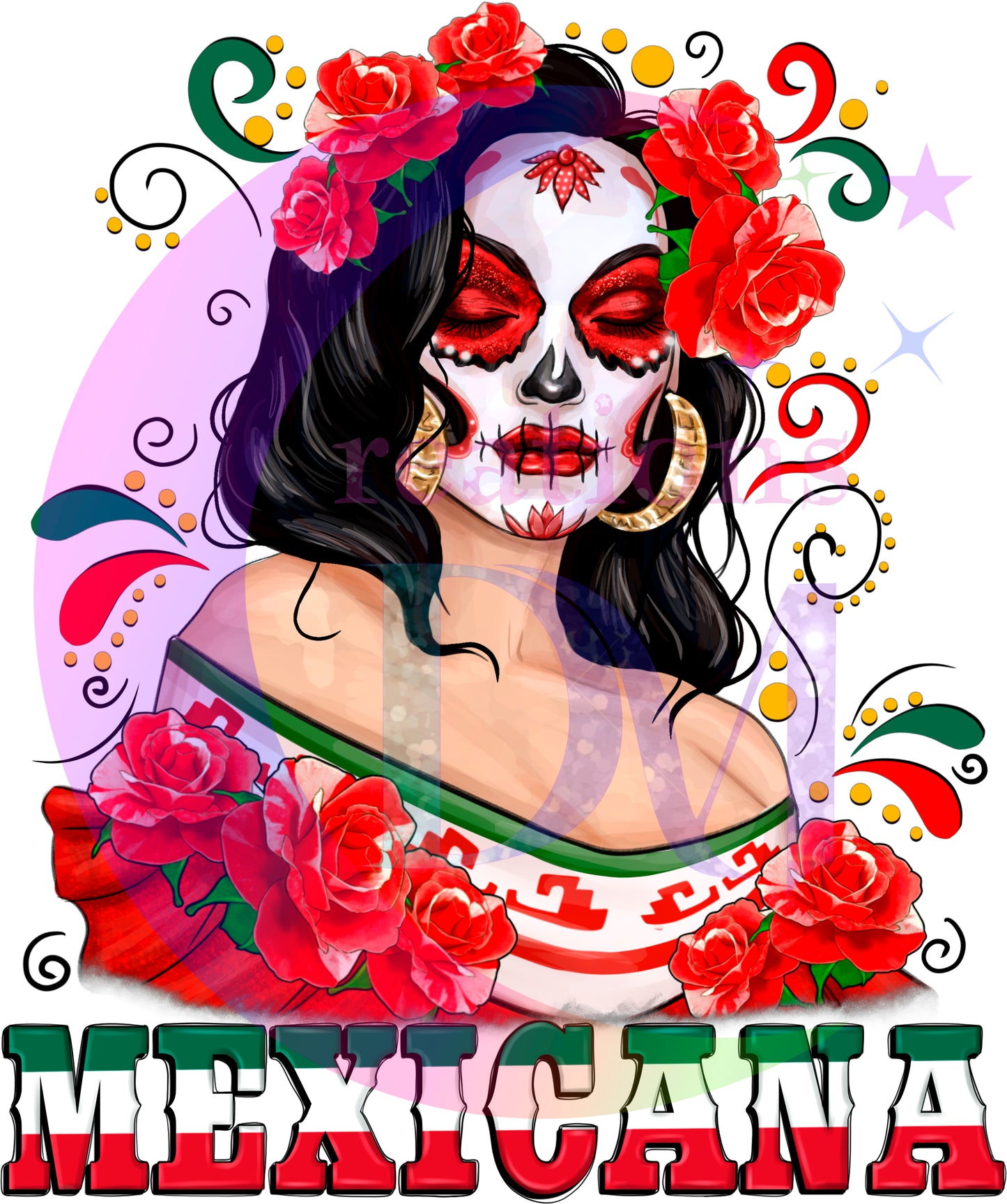 Independence Day - Mexico Mexican with skull makeup " Mexicana "