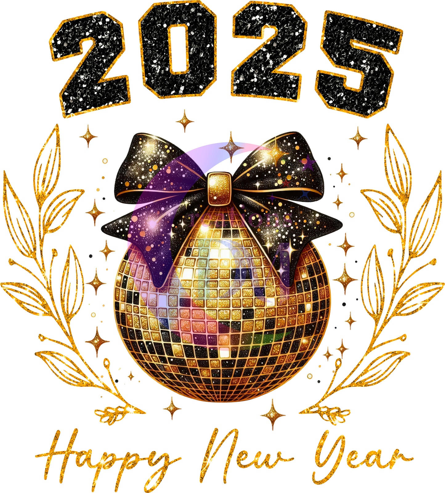 new years- 2025 black numbers ,happy new year gold and disco ball