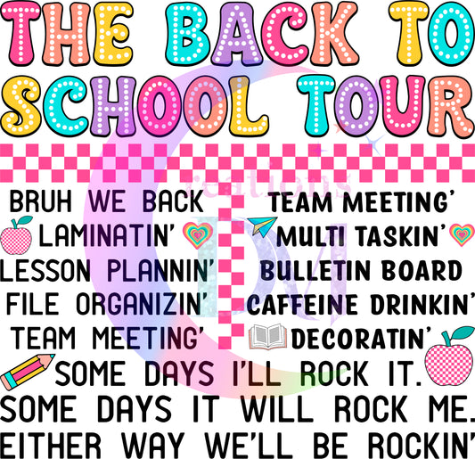 back to school DTF - THE BACK TO SCHOOL TOUR