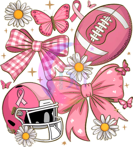 breast cancer awareness month - football and helmet