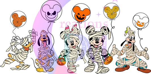 halloween DTF -  Mickey and friends balloons spooky