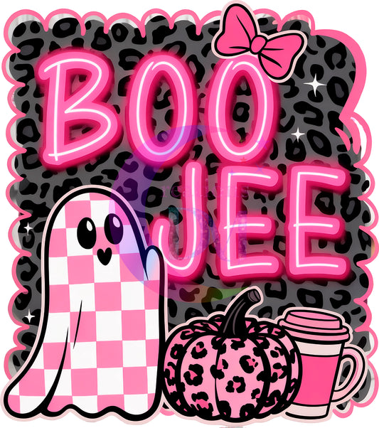 halloween DTF - boo jee, neon pink