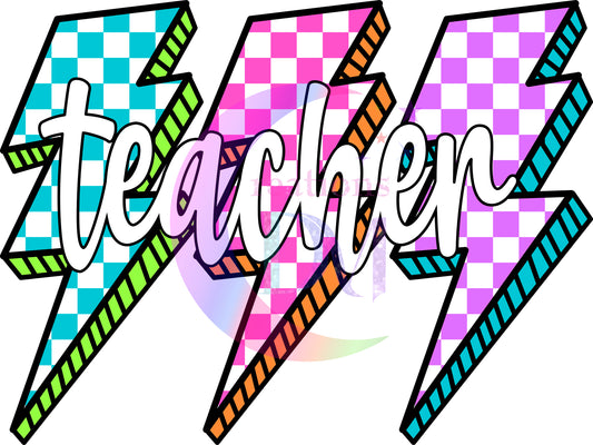 back to school DTF -teacher lightning