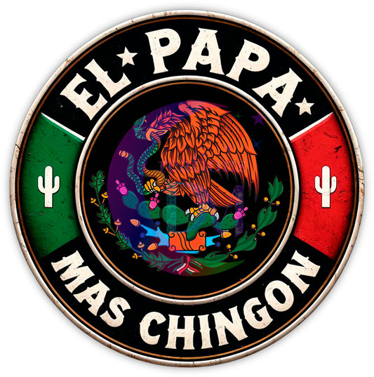 Father's Day DTF - el papa mas chingon circle Mexican flag