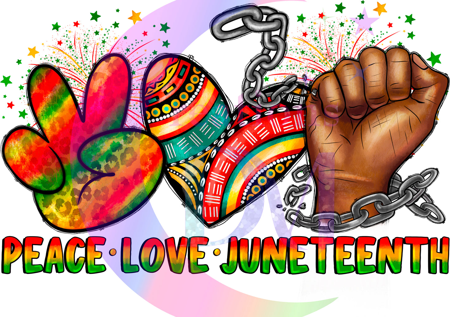 Juneteenth DTF -  peace-love-juneteenth