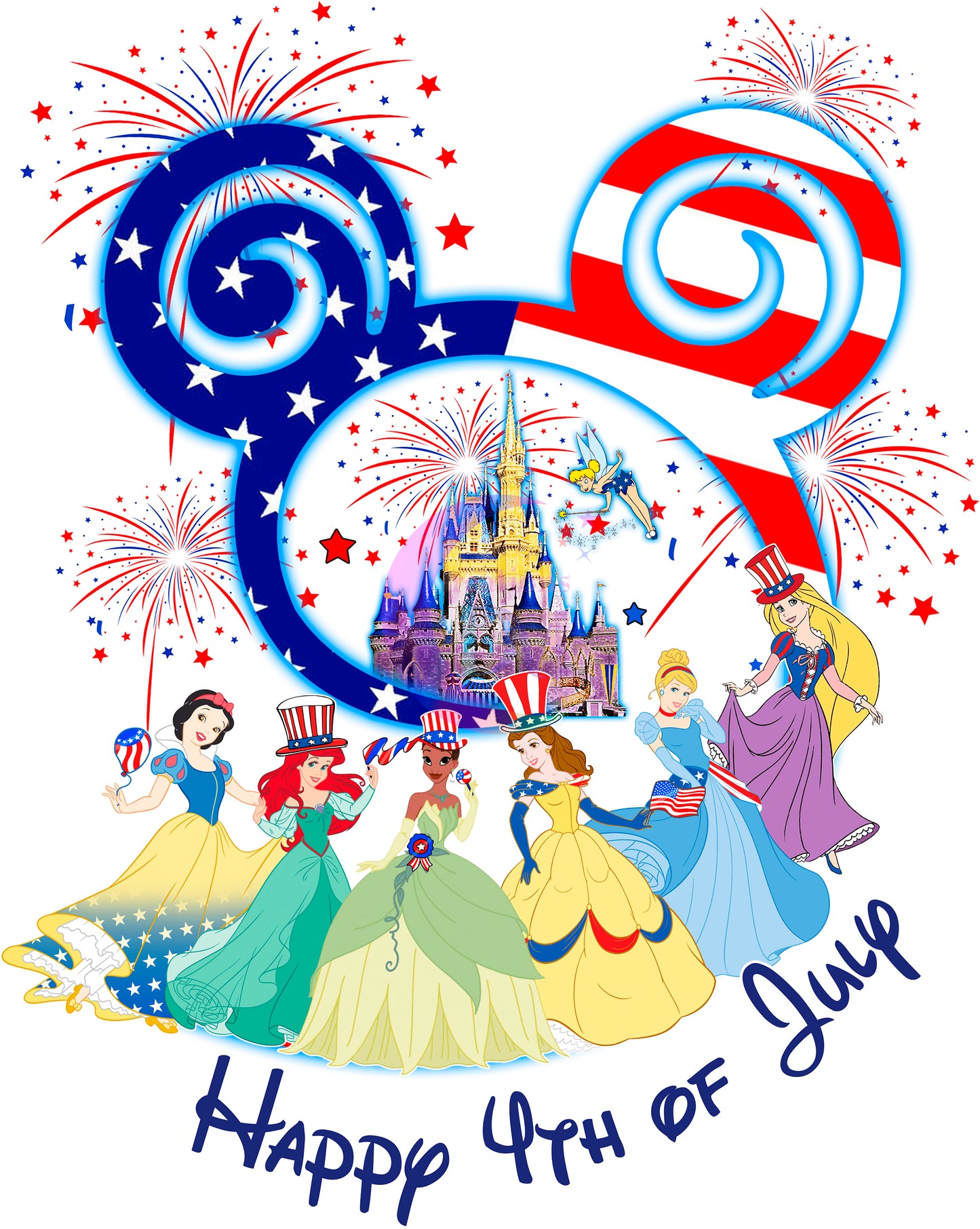 Fourth of July DTF - happy 4th of July princesses 3