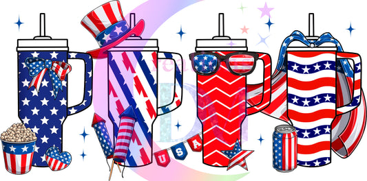 Fourth of July  -  retro Stan cups