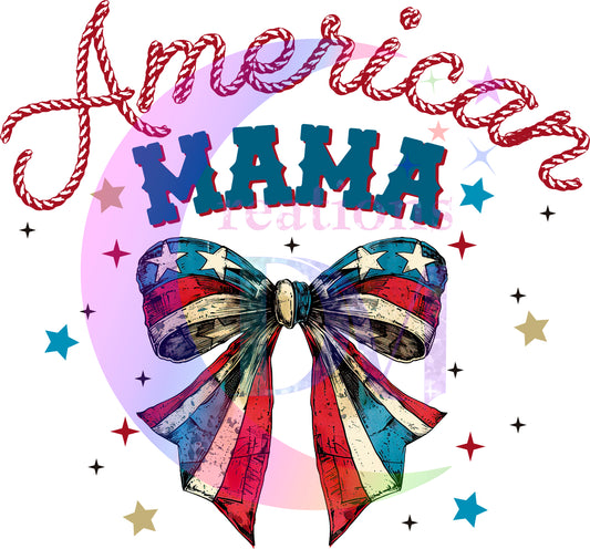 Fourth of July  -  American mama with bow