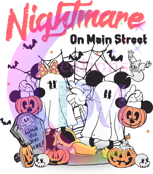 halloween DTF - nightmare on main street mickey ghosts