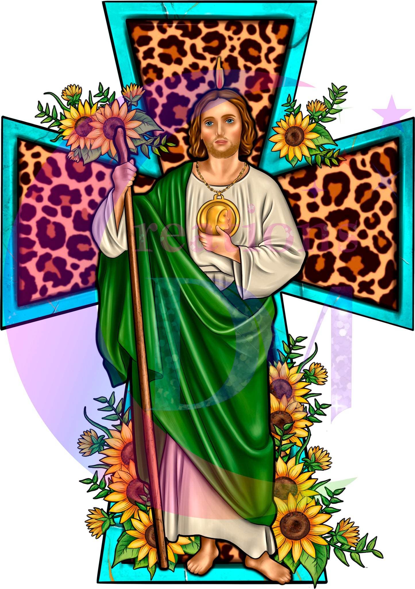 San judas Tadeo - san judas leopard print cross