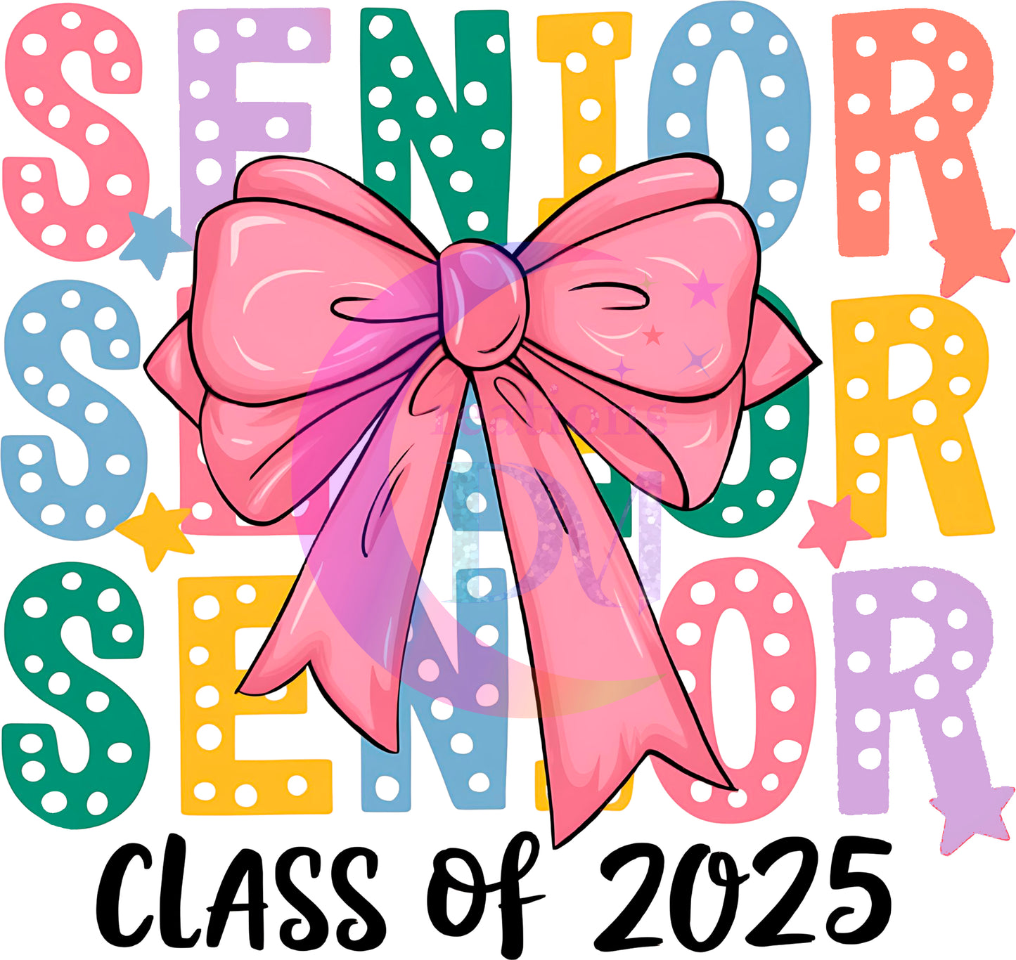 graduation DTF - SENIOR 3 PINK BOW, class of 2025