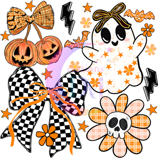 halloween DTF - spooky boo and pumpkin