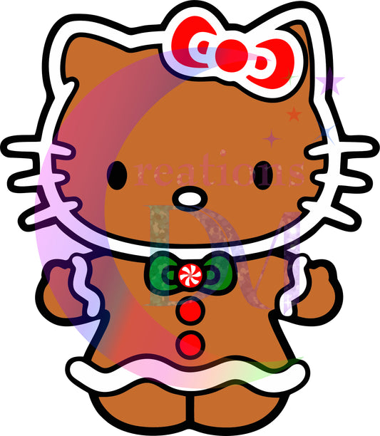 Christmas DTF - hello kitty - hello kitty pink gingerbread