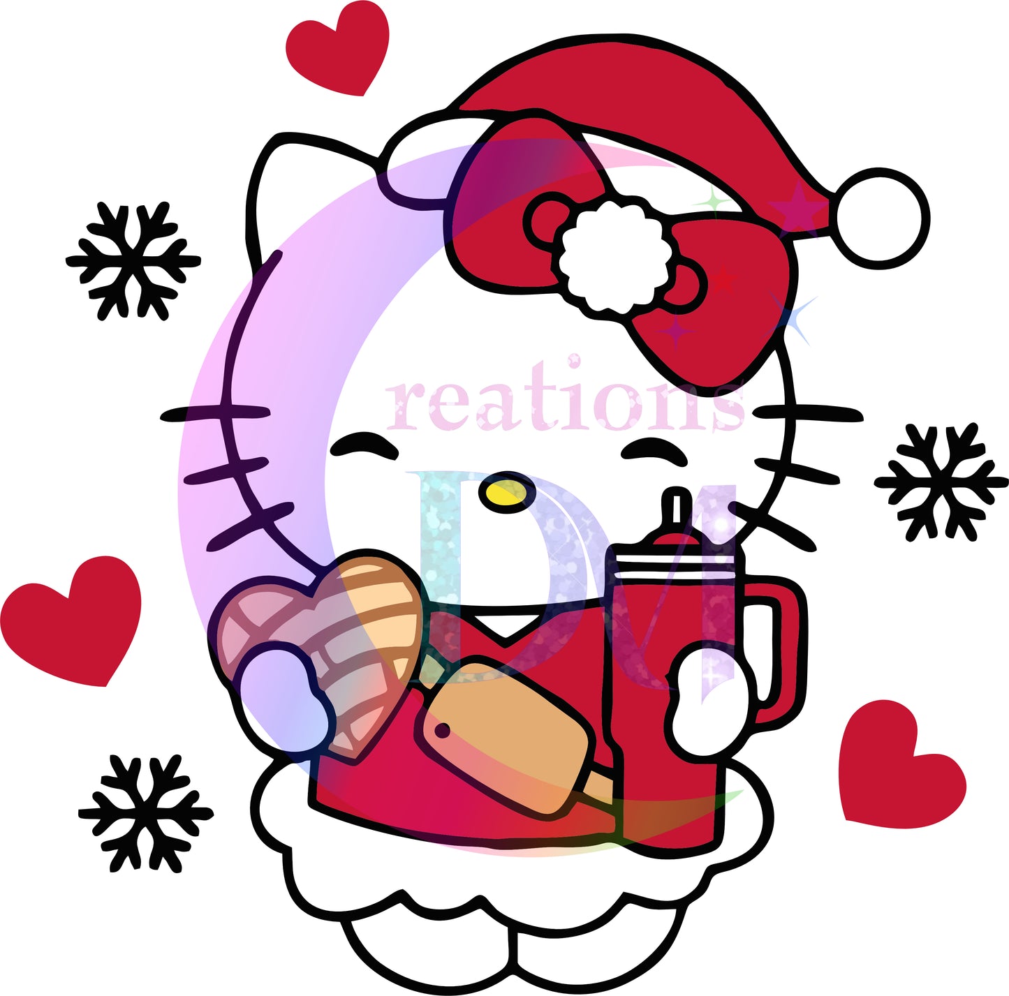 Christmas DTF - hello kitty - hello kitty concha red outfit