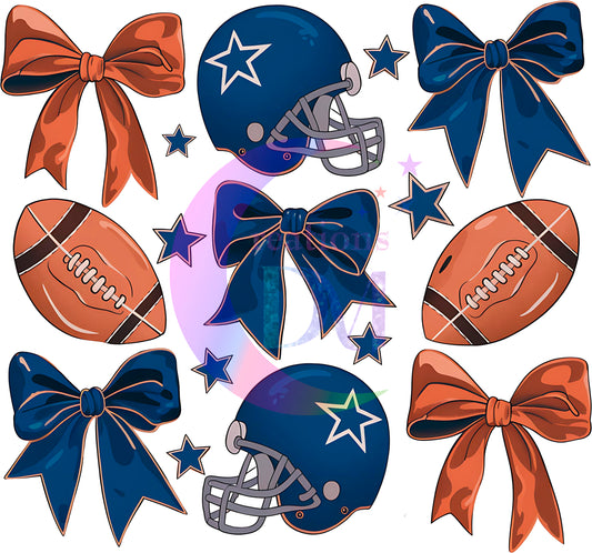 Football -  ball, blue bows