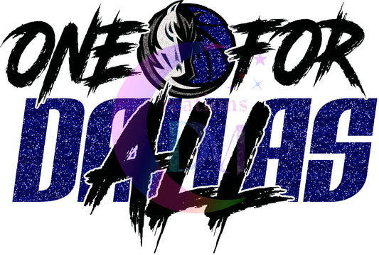 Dallas mavericks DTF - one for all dallas logo