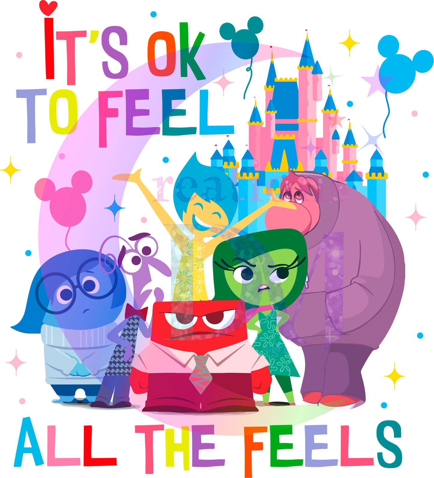 inside out DTF - its okay to feel all the feels Disney castle