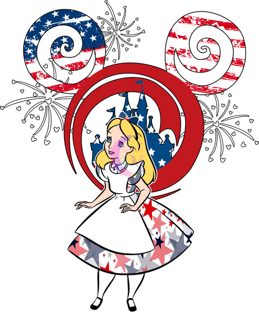 Fourth of July DTF - happy 4th of July Alice in wonderland