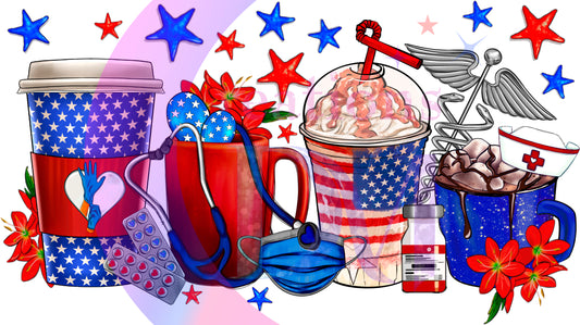 Fourth of July  - nurse cups